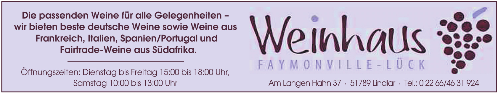 Weinhaus Faymonville-Lück Weinhaus Faymonville-Lück