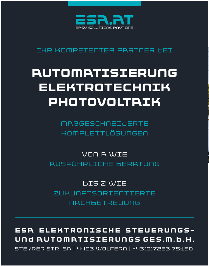 ESA Elektronische Steuerungs- und Automatisierungs Ges. m.b.H ESA Elektronische Steuerungs- und Automatisierungs Ges. m.b.H