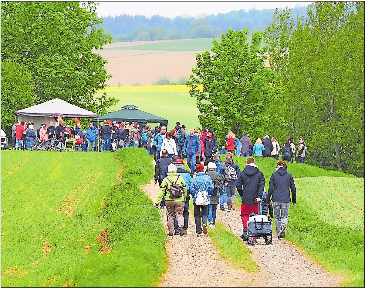 Hinauf zur Wattweiler Aussicht: Am 1. Mai lockt die kulinarische Blütenwanderung. FOTO:MOSCHEL Hinauf zur Wattweiler Aussicht: Am 1. Mai lockt die kulinarische Blütenwanderung. FOTO:MOSCHEL