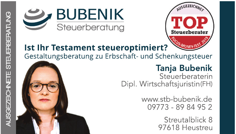 Tanja Bubenik Steuerberaterin Tanja Bubenik Steuerberaterin
