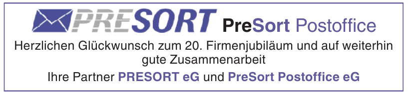 PRESORT eG und PreSort Postoffice eG PRESORT eG und PreSort Postoffice eG