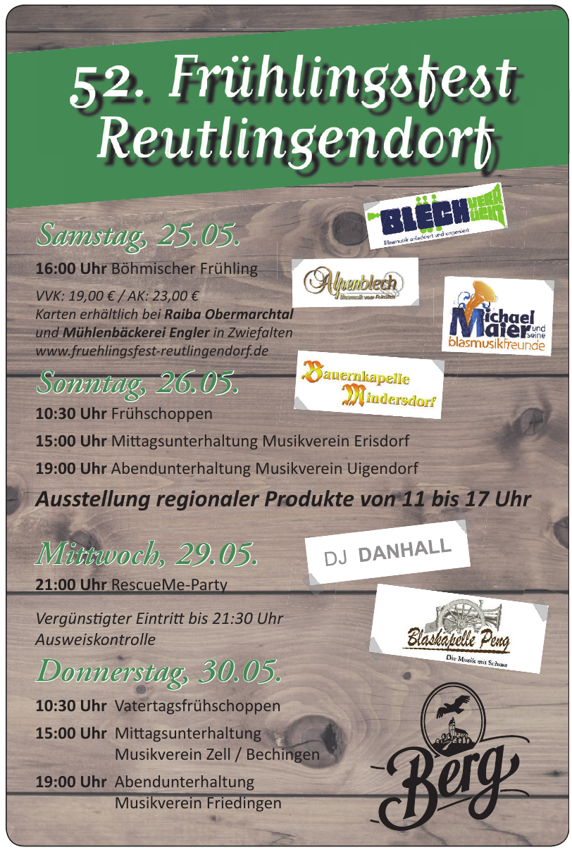 52. Frühlingsfest Reutlingendorf 52. Frühlingsfest Reutlingendorf