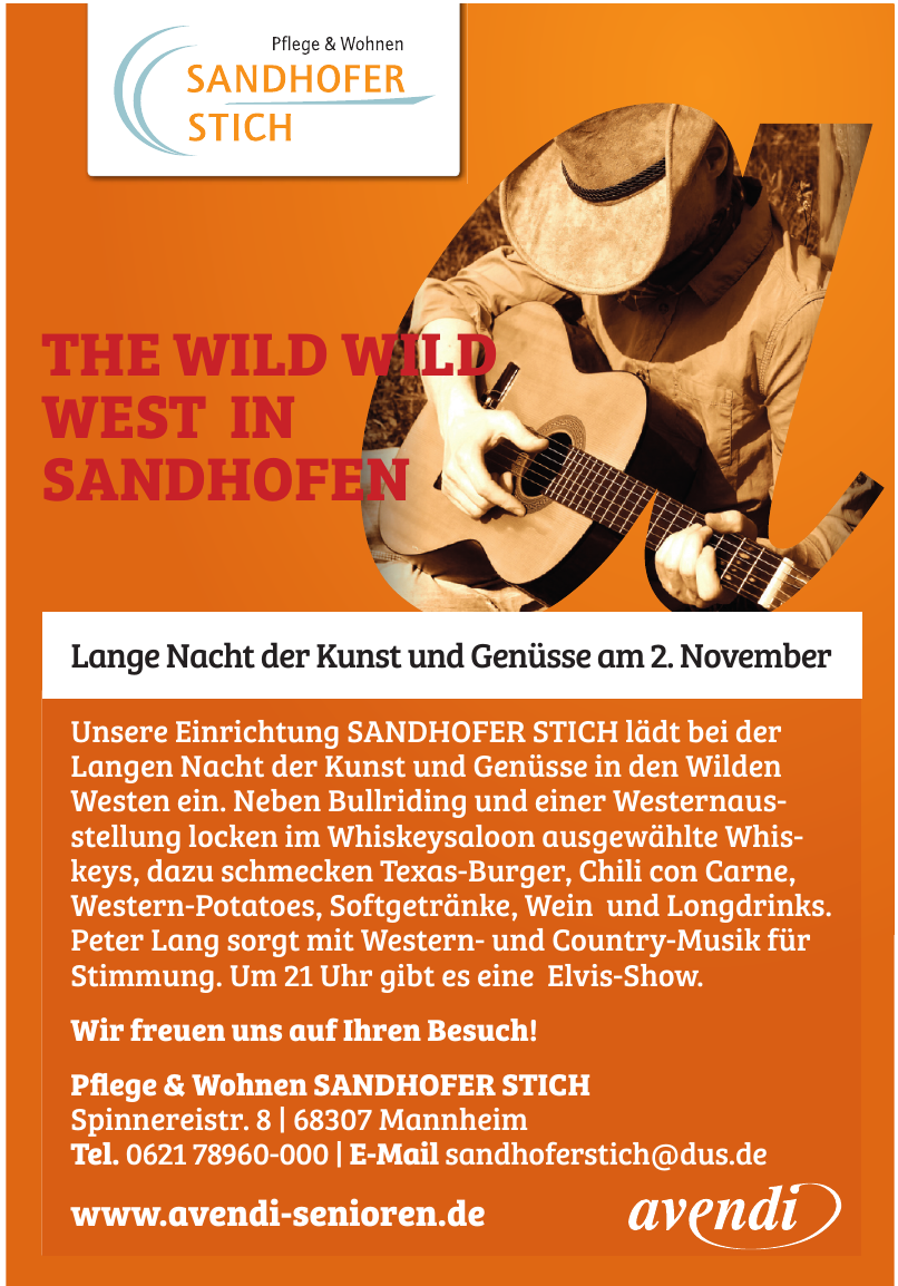 Pfl ege & Wohnen SANDHOFER STICH Pfl ege & Wohnen SANDHOFER STICH