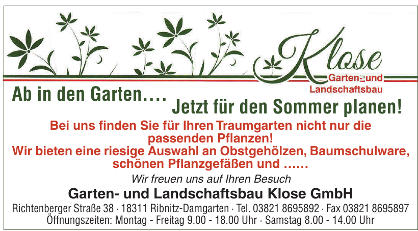 Garten- und Landschaftsbau Klose GmbH Garten- und Landschaftsbau Klose GmbH