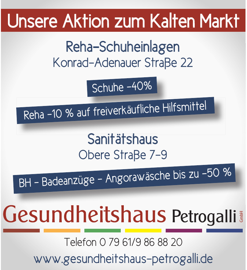 Gesundheitshaus Petrogalli GmbH - Reha-Schuheinlagen