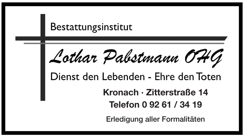 Lothar Pabstmann Bestattungen OHG Lothar Pabstmann Bestattungen OHG