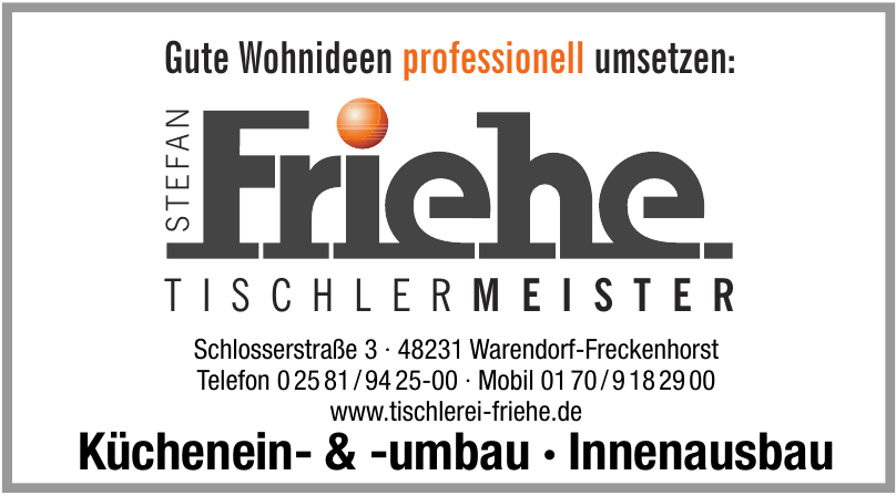 Stefan Friehe Tischlermeiter Stefan Friehe Tischlermeiter