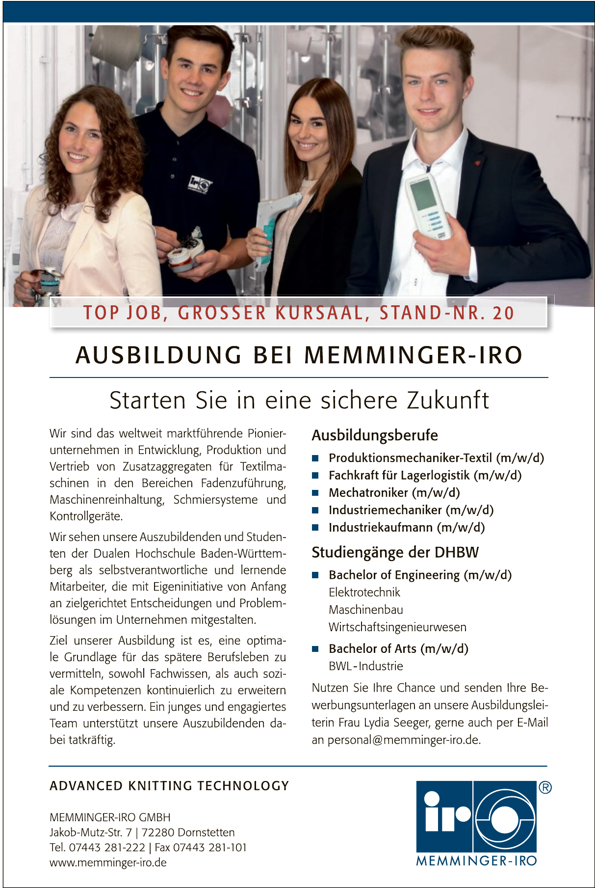 Advanced Knitting Technology Memminger-IRO GmbH Advanced Knitting Technology Memminger-IRO GmbH