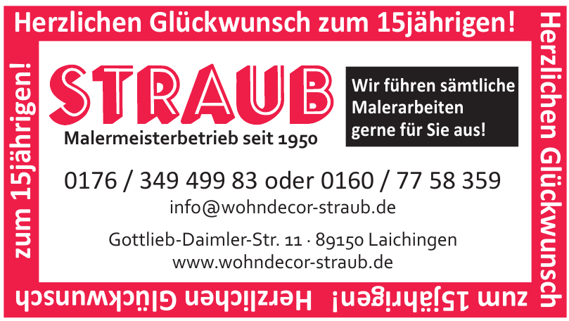 Straub Wohndecor GmbH & Co. KG Straub Wohndecor GmbH & Co. KG