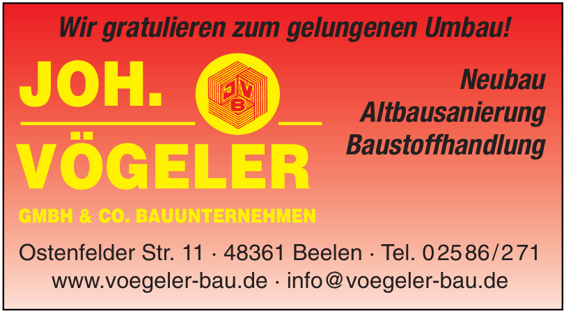 Joh. Vögeler GmbH & Co. Bauunternehmen Joh. Vögeler GmbH & Co. Bauunternehmen