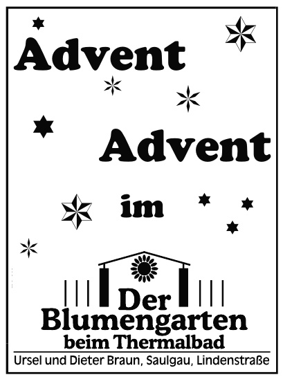 Advent im Blumengarten beim Thermalbad Advent im Blumengarten beim Thermalbad