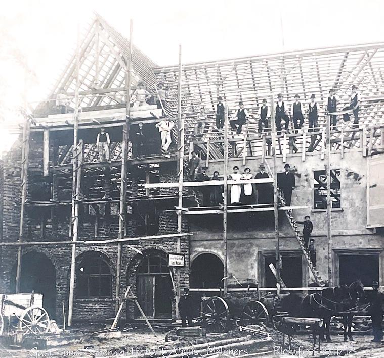 Richtfest 1911/12: Das Restaurant und Hotel wurde im Laufe seiner Geschichte mehrmals umgebaut (Fotos: Timo Lutz, Archiv)