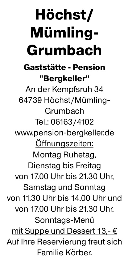 Gaststätte - Pension