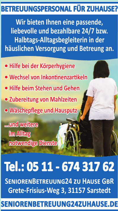Senioren Betreuung 24 zu Hause GBR Senioren Betreuung 24 zu Hause GBR