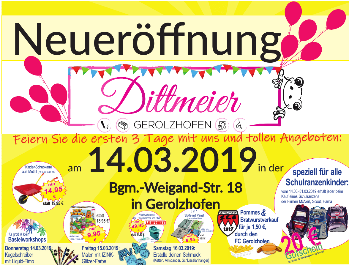 Dittmeier in Gerolzhofen eröffnet neuen Laden am 14. März