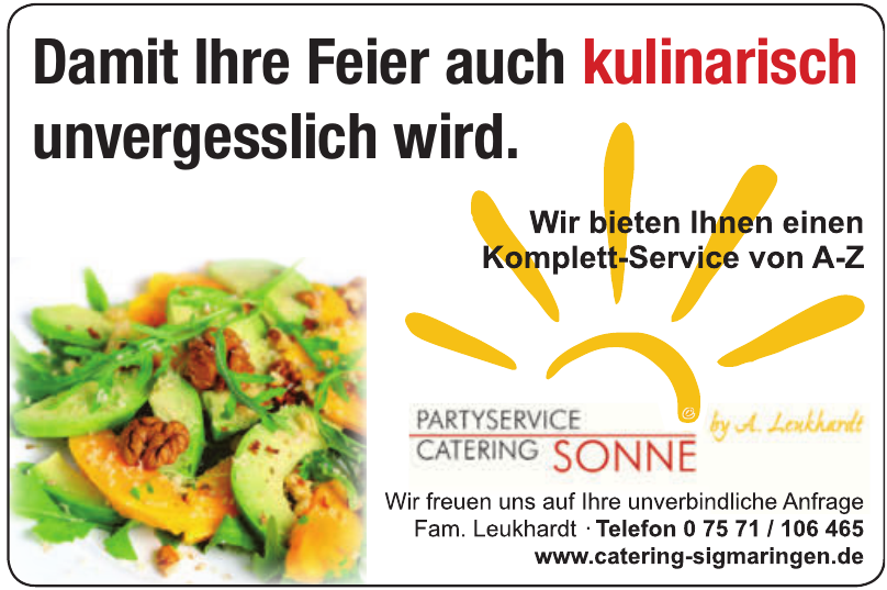 Sonne Partyservice & Catering by Alexander Leukhardt Sonne Partyservice & Catering by Alexander Leukhardt