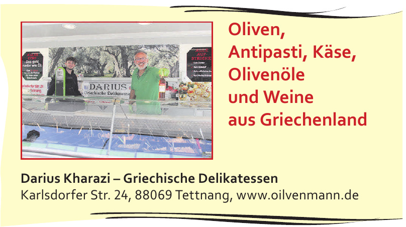 Darius Kharazi – Griechische Delikatessen Darius Kharazi – Griechische Delikatessen