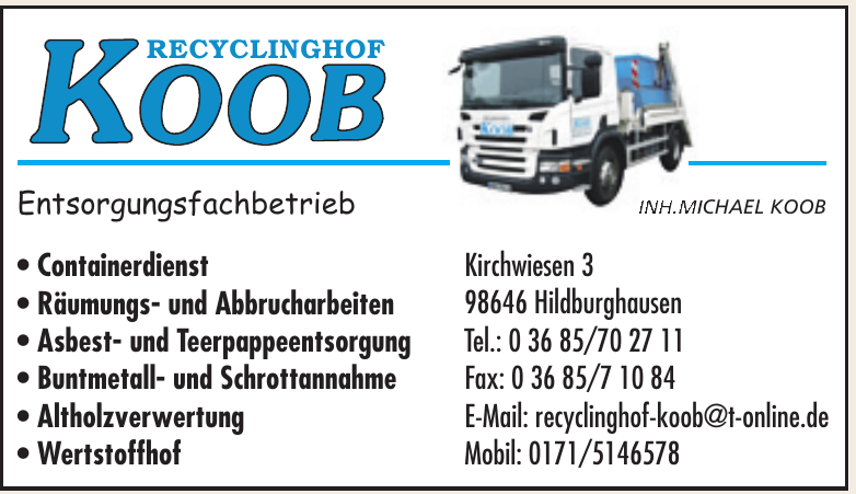 Recyclinghof Koob Recyclinghof Koob
