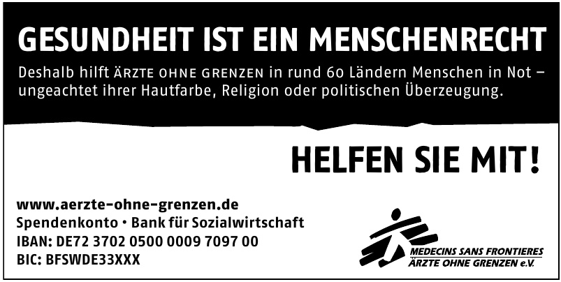Ärzte ohne Grenzen e. V. Ärzte ohne Grenzen e. V.