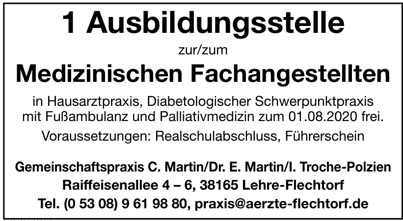 Gemeinschaftspraxis C. Martin/Dr. E. Martin/I. Troche-Polzien Gemeinschaftspraxis C. Martin/Dr. E. Martin/I. Troche-Polzien