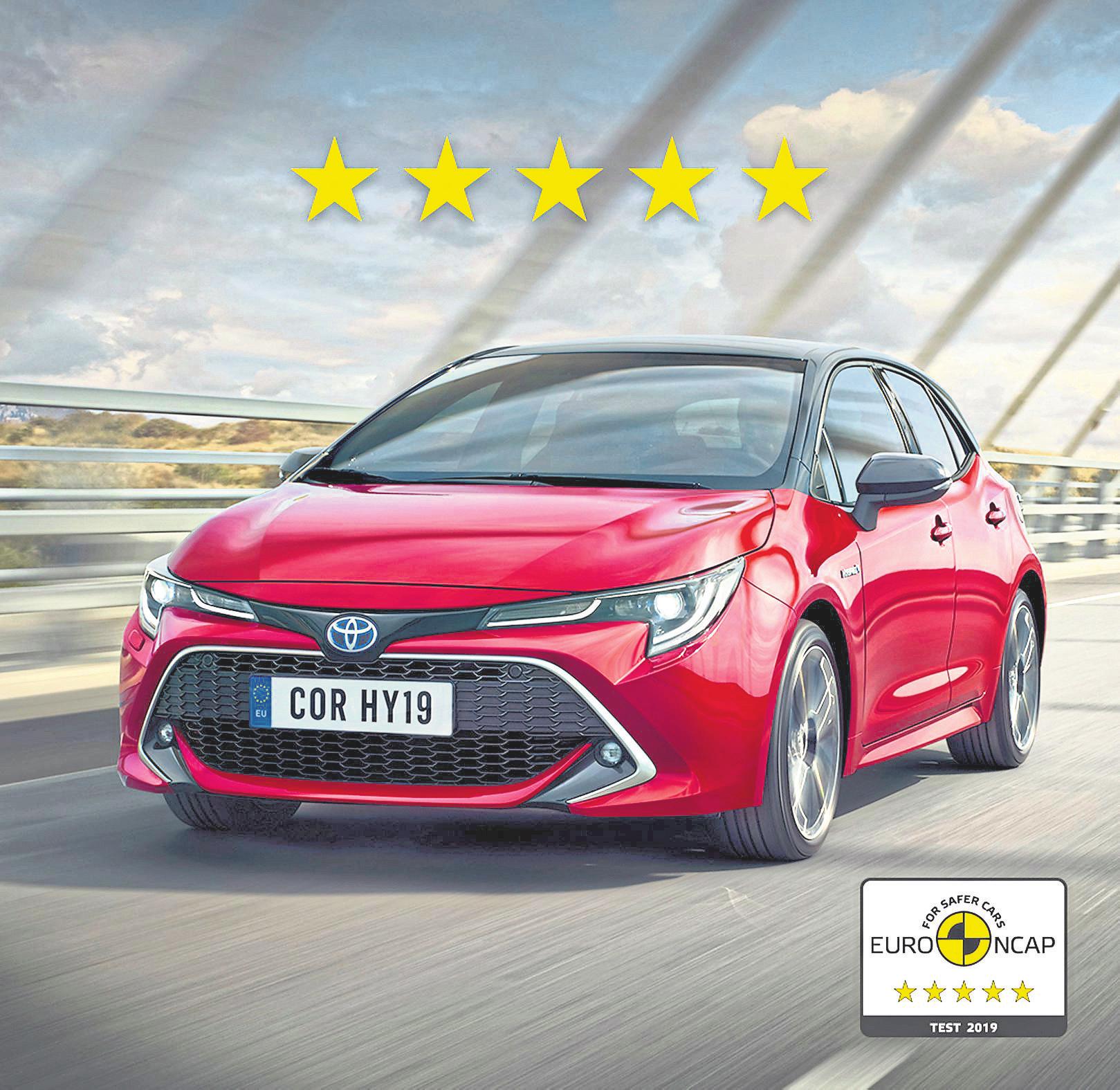 Der Toyota Corolla erhielt 2019 fünf Sterne im Euro NCAP Crashtest. Der Toyota Corolla erhielt 2019 fünf Sterne im Euro NCAP Crashtest.