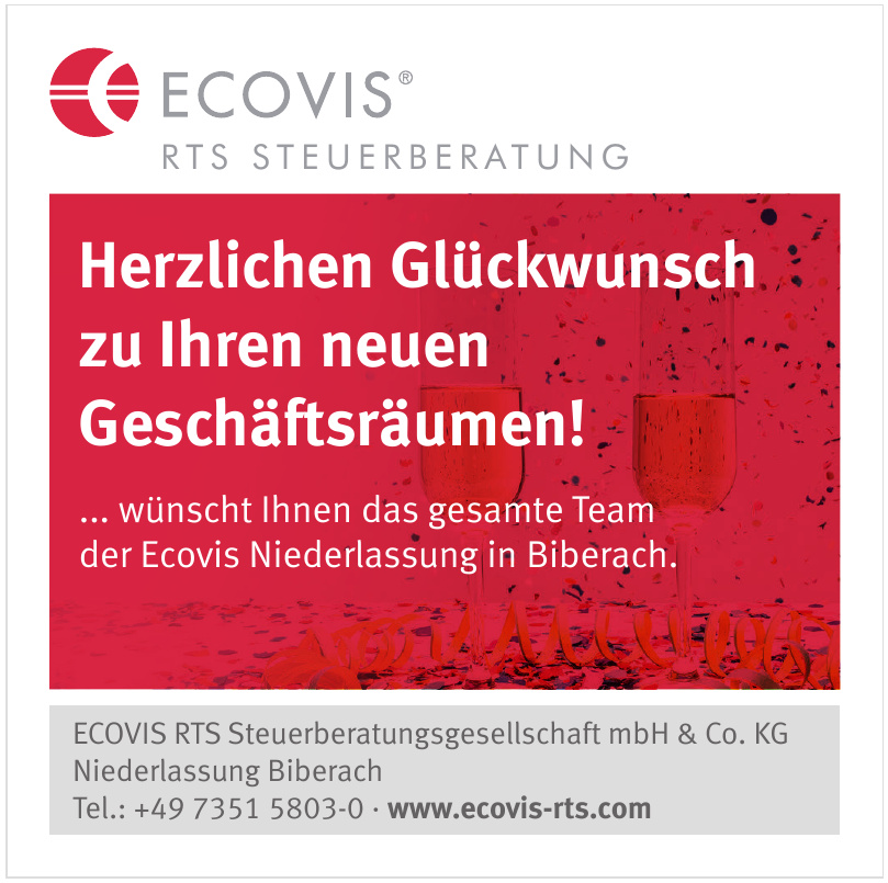 ECOVIS RTS Steuerberatungsgesellschaft mbH & Co. KG ECOVIS RTS Steuerberatungsgesellschaft mbH & Co. KG