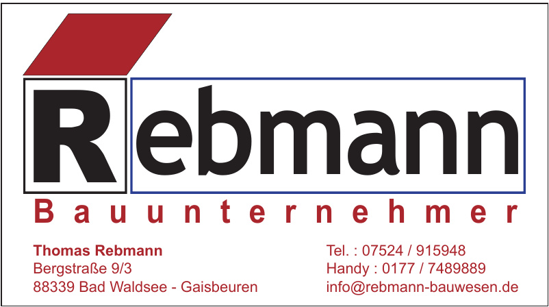 Thomas Rebmann Bauunternehmer Thomas Rebmann Bauunternehmer