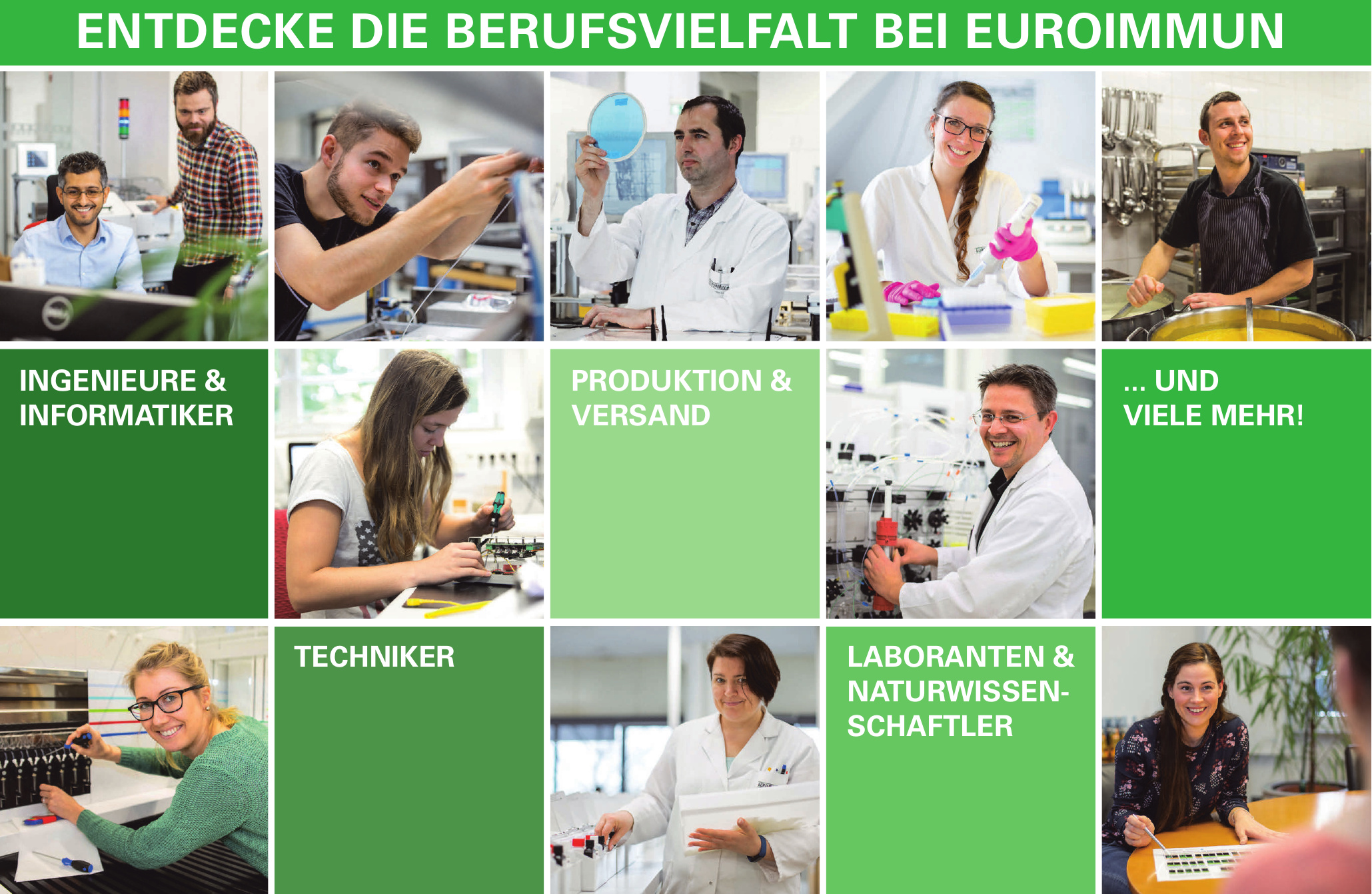 Entdecke die Berufsvielfalt bei Euroimmun Entdecke die Berufsvielfalt bei Euroimmun