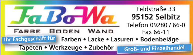 FaBoWa Farbe, Boden, Wand FaBoWa Farbe, Boden, Wand