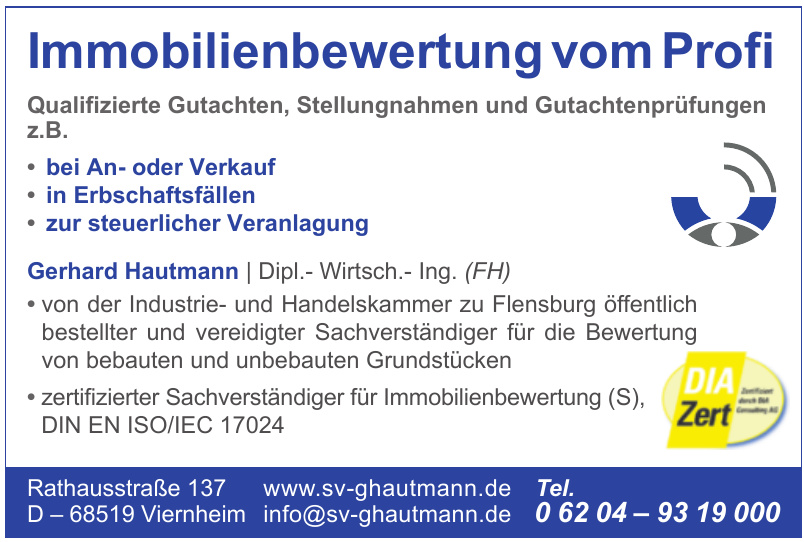 Gerhard Hautmann Dipl.-Wirtsch.- Ing. (FH) Gerhard Hautmann Dipl.-Wirtsch.- Ing. (FH)