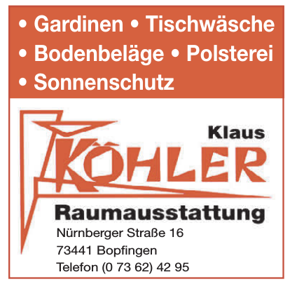 Klaus Kohler Raumstattung Klaus Kohler Raumstattung