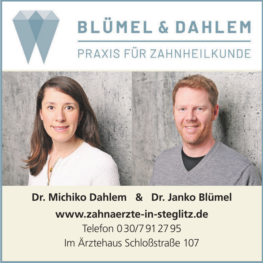 Dr. Michiko Dahlem & Dr. Janko Blümel
