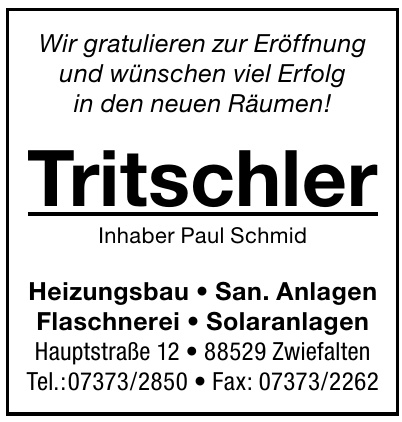 Tritschler Inhaber Paul Schmid Tritschler Inhaber Paul Schmid