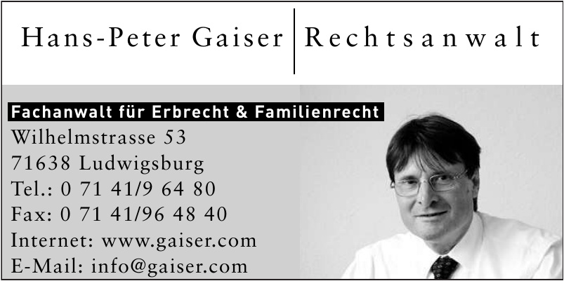Hans-Peter Gaiser Rechtsanwalt