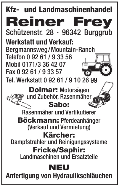Kfz- und Landmaschinenhandel Reiner Frey Kfz- und Landmaschinenhandel Reiner Frey