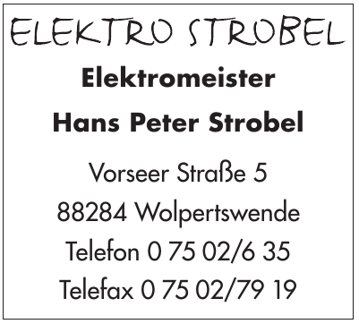 Elektromeister Hans Peter Strobel Elektromeister Hans Peter Strobel