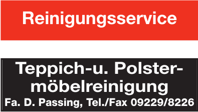 Fa. D. Passing - Teppich- u. Polstermöbelreinigung Fa. D. Passing - Teppich- u. Polstermöbelreinigung