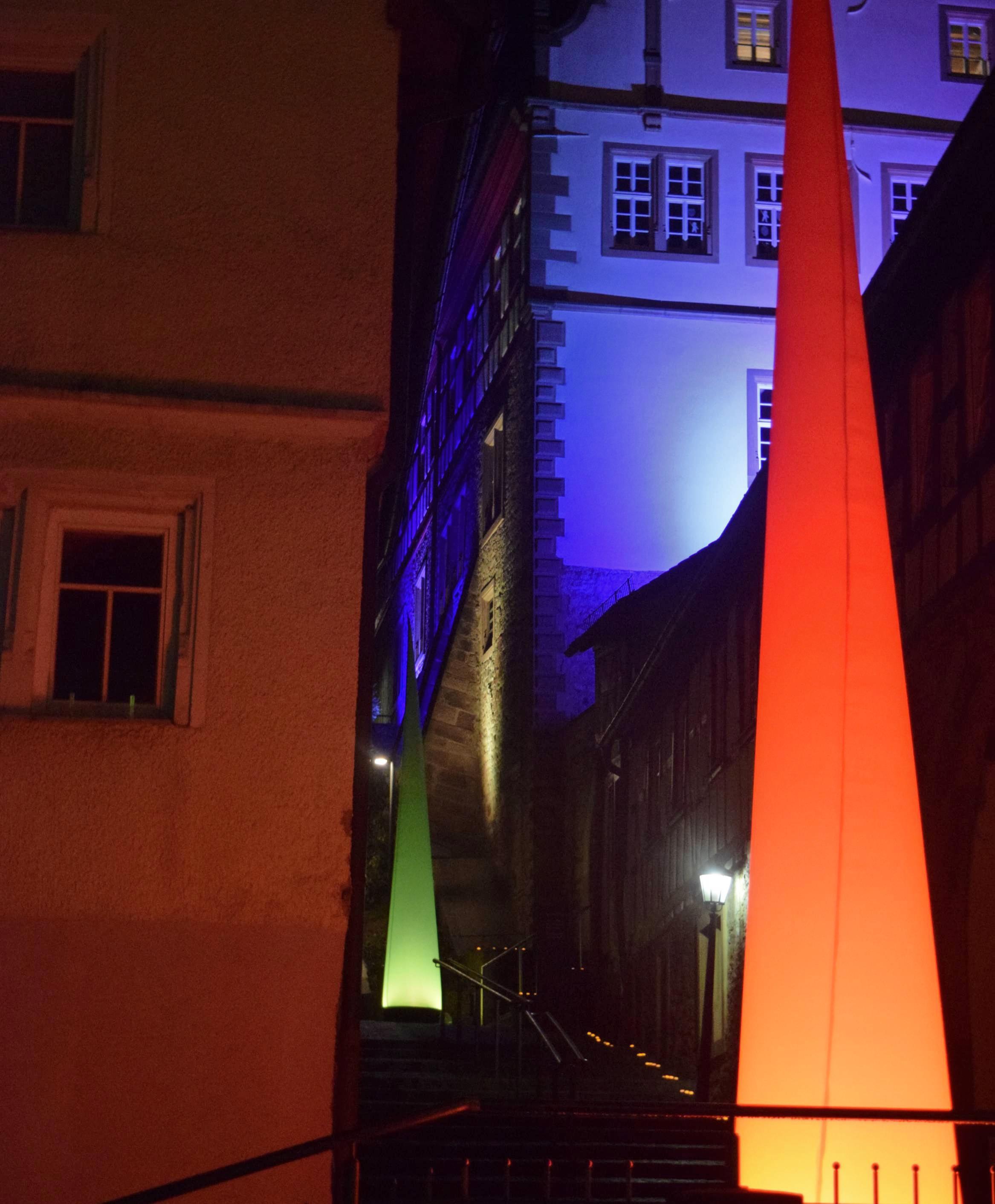 Romantisch beleuchtet, wartet das Greckenschloss auf Besucher. Foto: privat Romantisch beleuchtet, wartet das Greckenschloss auf Besucher. Foto: privat