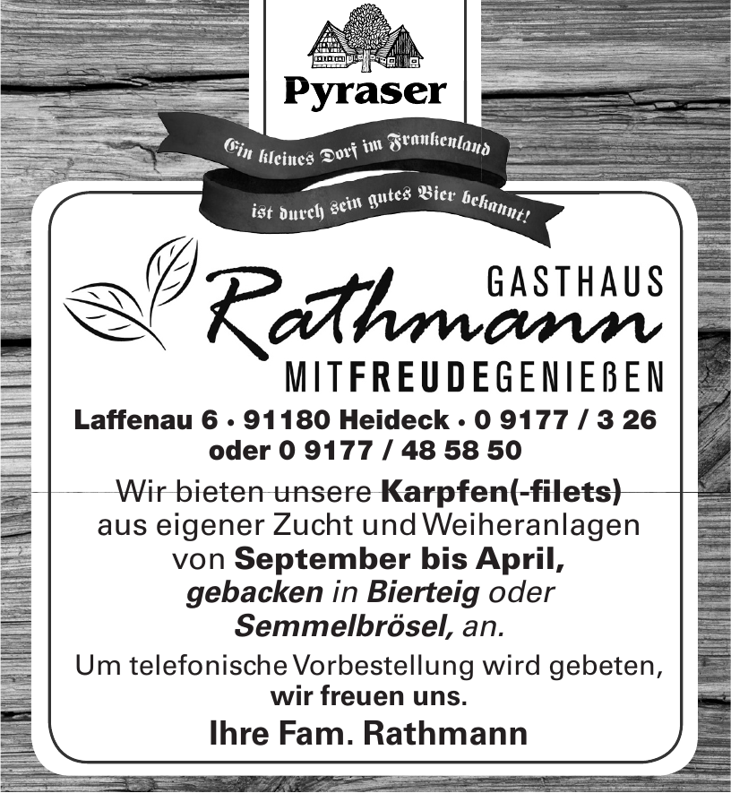 Pyraser - Gasthaus Rathmann Pyraser - Gasthaus Rathmann