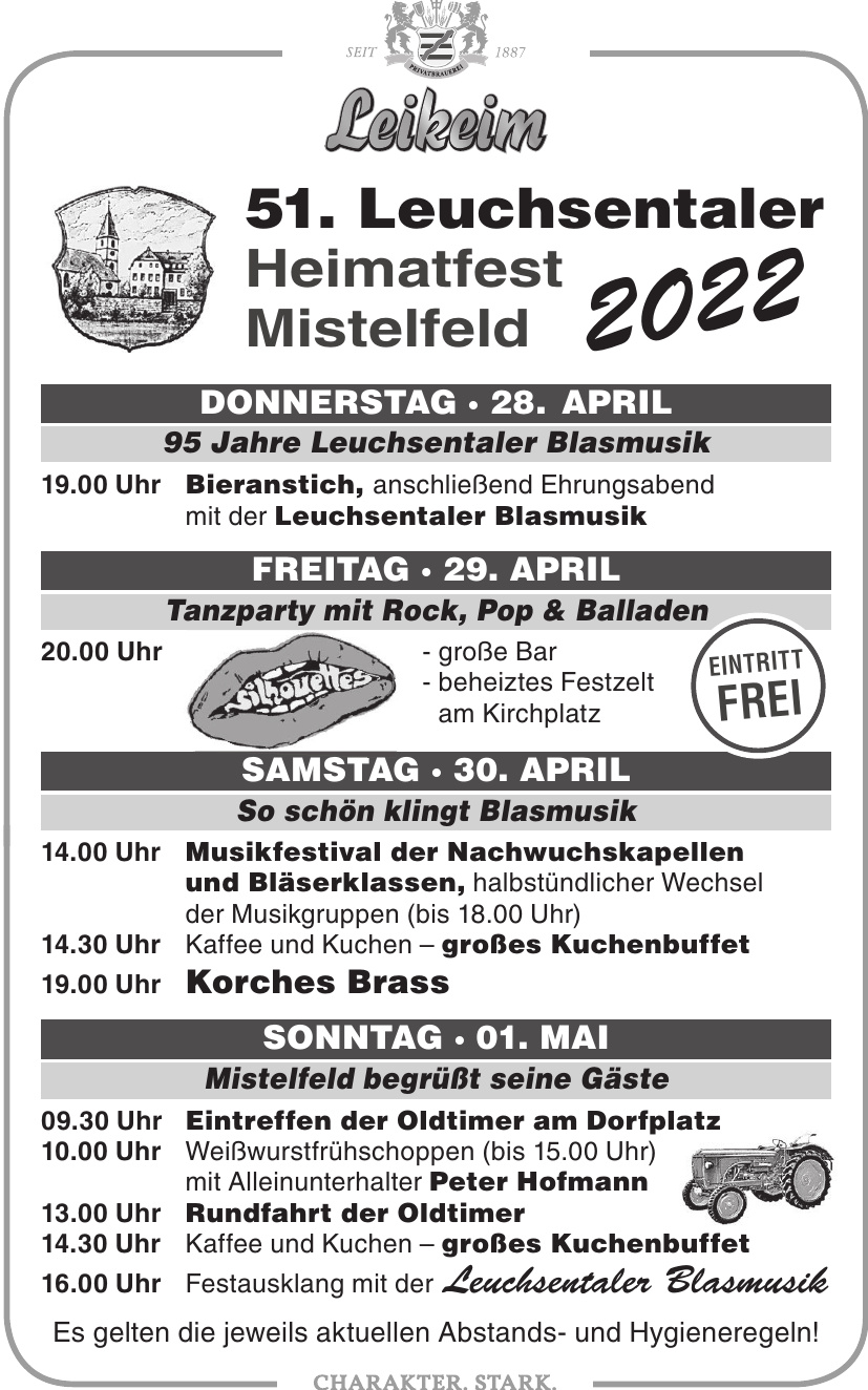 51. Leuchsentaler Heimatfest Mistelfeld 2022