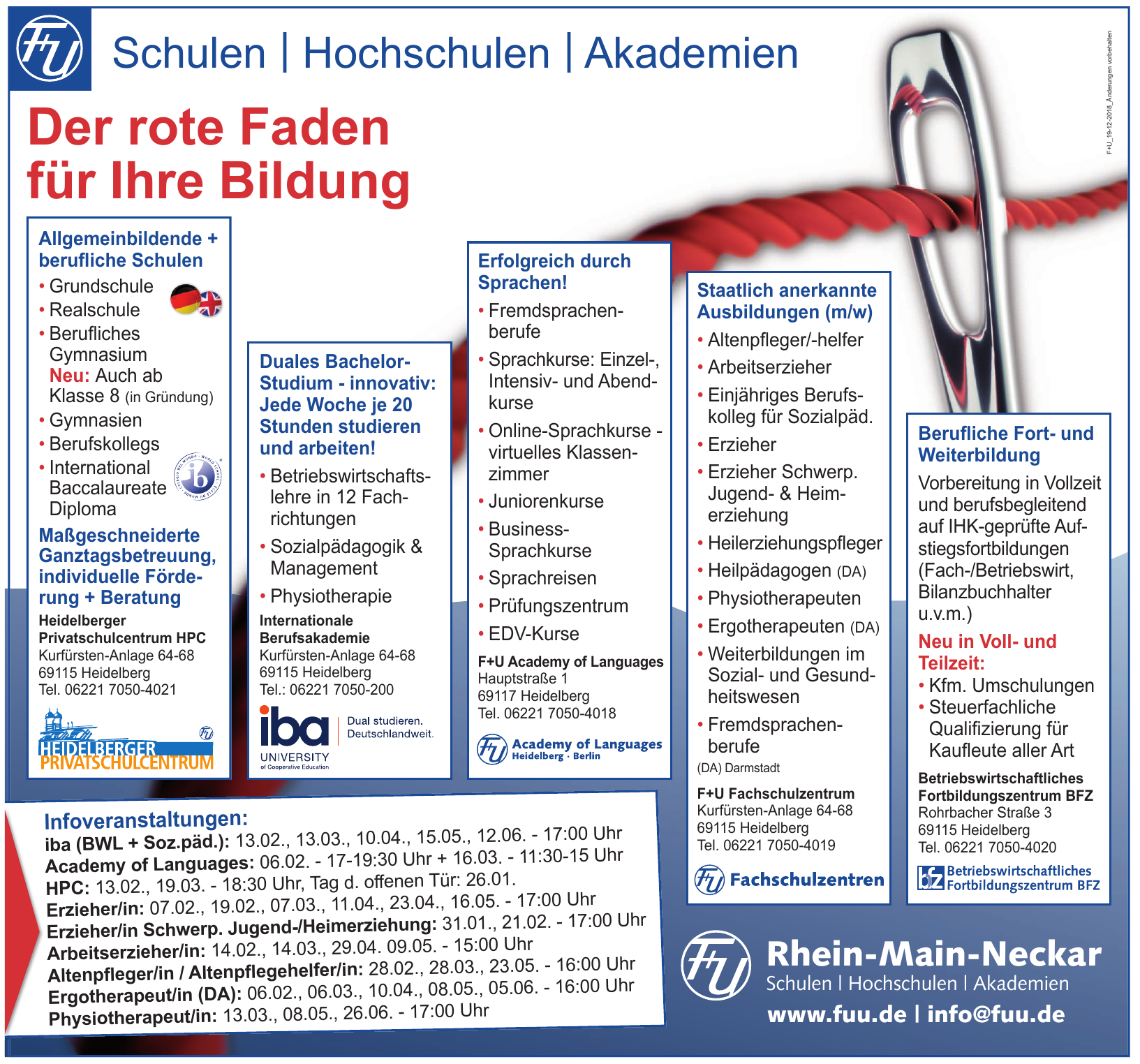 Rhein-Main-Neckar Schulen, Hochschulen, Akademien Rhein-Main-Neckar Schulen, Hochschulen, Akademien