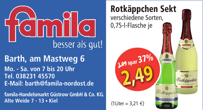 famila-Handelsmarkt Güstrow GmbH & Co. KG. famila-Handelsmarkt Güstrow GmbH & Co. KG.
