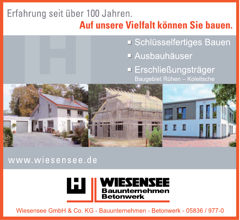 Wiesensee GmbH & Co. KG, Bauunternehmen-Betonwerk Wiesensee GmbH & Co. KG, Bauunternehmen-Betonwerk