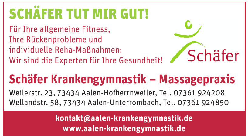 Schäfer Krankengymnastik – Massagepraxis Schäfer Krankengymnastik – Massagepraxis