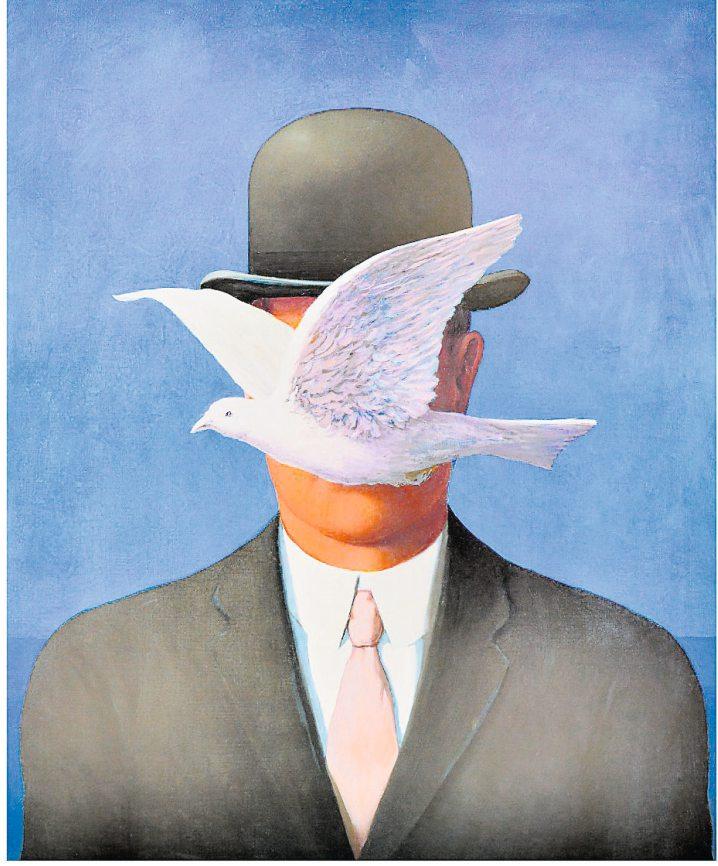 René Magrittes «Mann mit der Melone» (1964) besticht durch einen auffälligen Hintergrund. Magritte galt als wichtigster Vertreter des belgischen Surrealismus. René Magrittes «Mann mit der Melone» (1964) besticht durch einen auffälligen Hintergrund. Magritte galt als wichtigster Vertreter des belgischen Surrealismus.