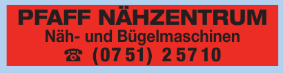 Pfaff Nähzentrum Näh- und Bügelmaschinen Pfaff Nähzentrum Näh- und Bügelmaschinen