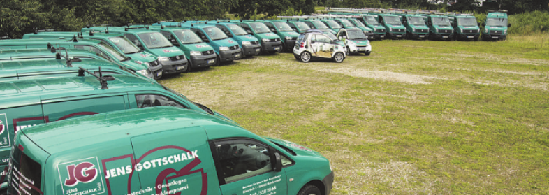 33 Servicefahrzeuge gehören in der Firma Jens Gottschalk zum Fuhrpark und sind für die Kunden tagtäglich im Einsatz