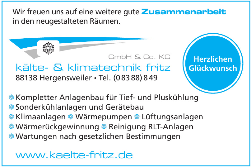 Kälte- & Klimatechnik Fritz GmbH & Co. KG Kälte- & Klimatechnik Fritz GmbH & Co. KG