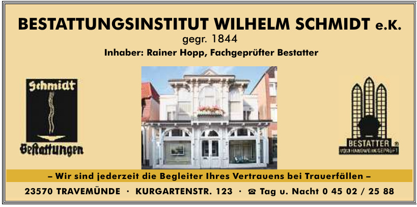 Bestattungsinstitut Wilhelm Schmidt e.K. Bestattungsinstitut Wilhelm Schmidt e.K.