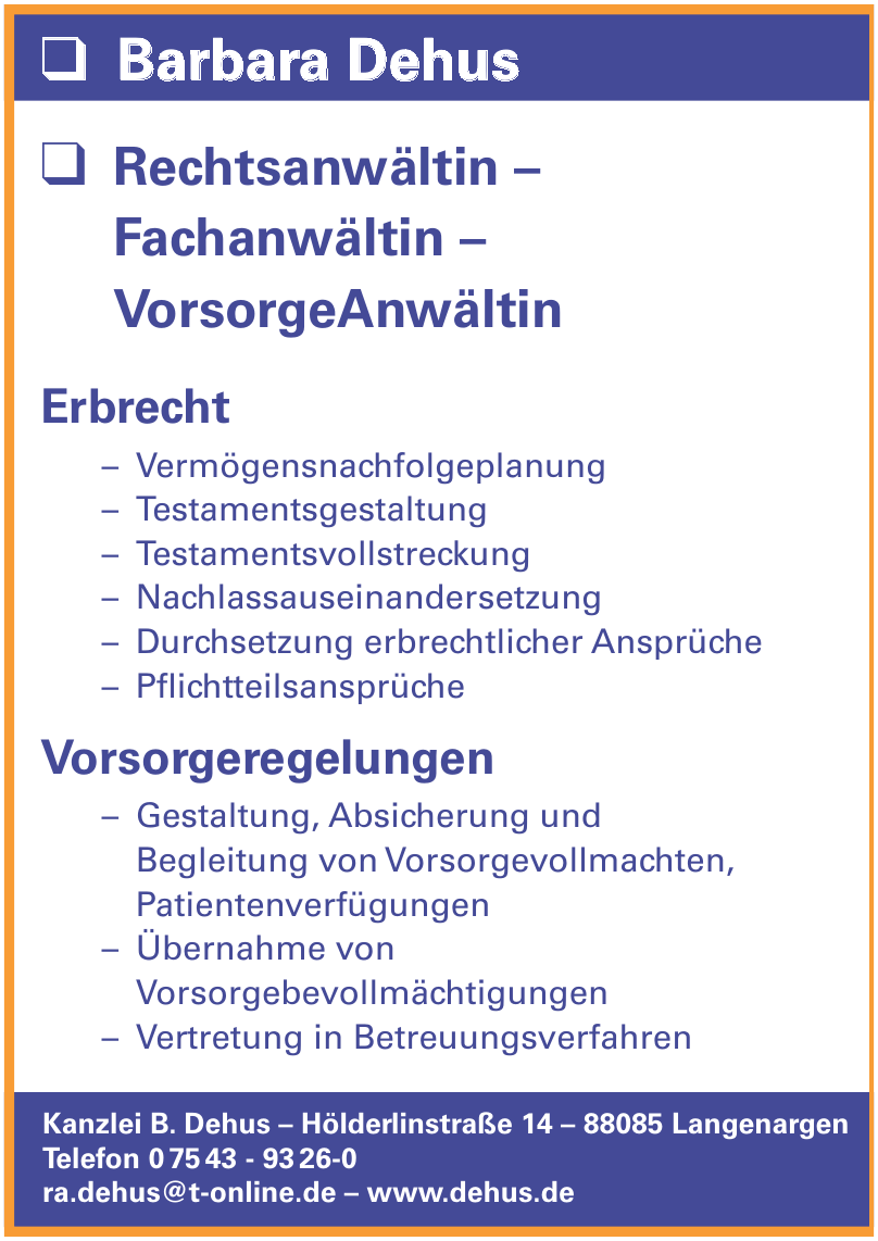 Intensivpflegedienst Lebenswert GmbH Kanzlei B. Dehus
